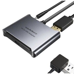 Warrky PSVR2 PC Adapter, PSVR2 Accessories [Aluminum Shell, Nylon-Braided Cable]